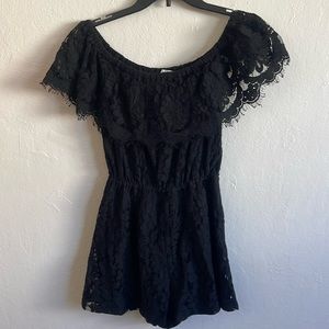 Favlux brand size M lace romper, black